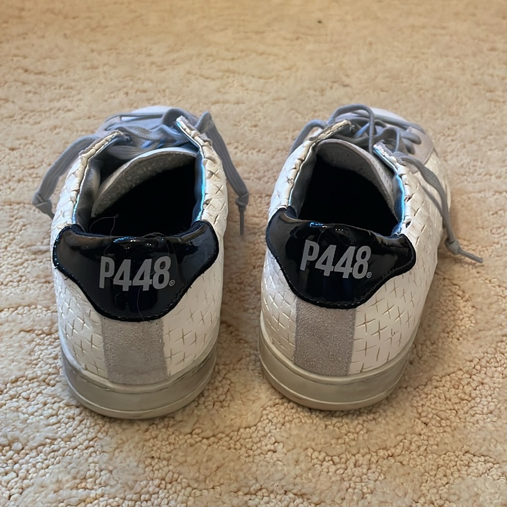 P448 White Leather Sneakers size 9 (39) - Picture 2 of 6